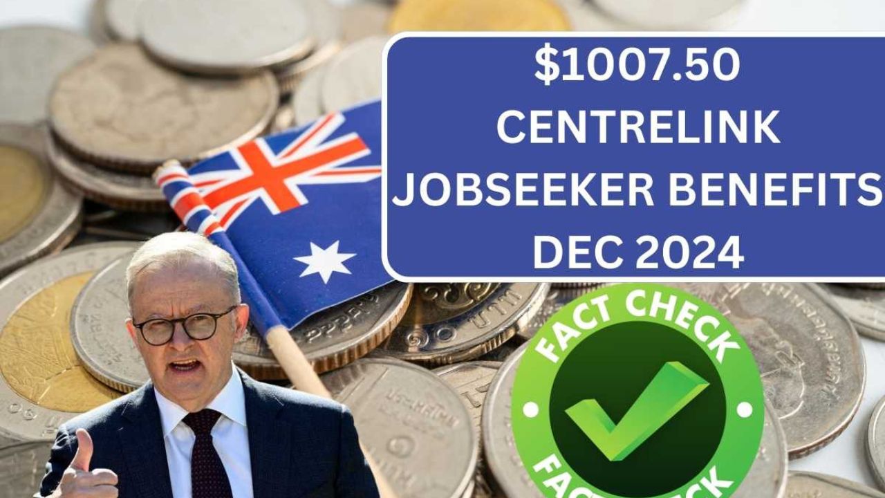 Centrelink Jobseeker payment details for December 2024 showing eligibility and benefits worth $1007.50.