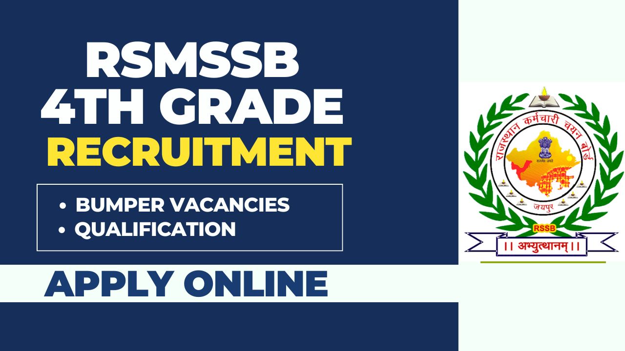 RSMSSB 4th Grade Recruitment 2025 notification for 52,453 posts, eligibility criteria, and exam pattern overview.