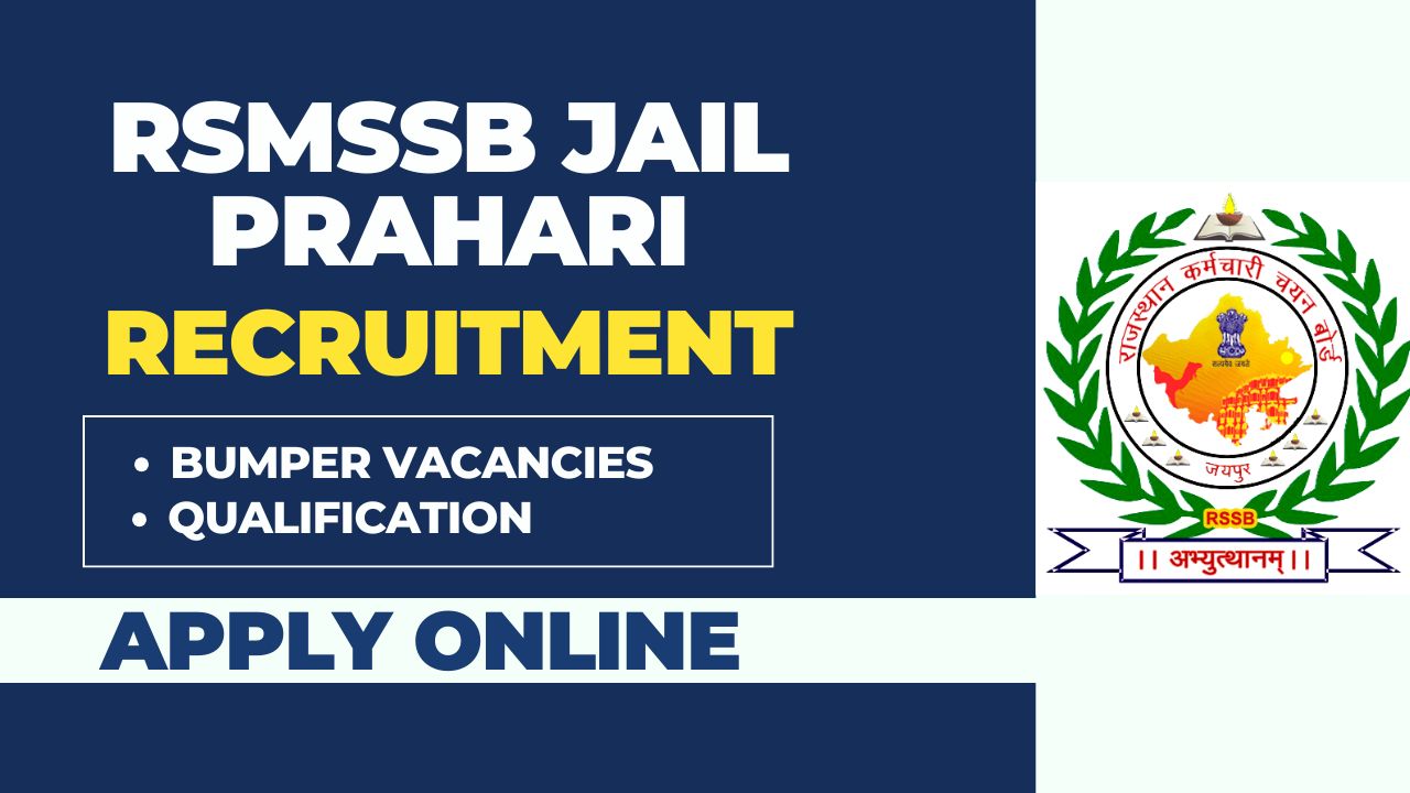 RSMSSB Jail Prahari Recruitment 2025 notification for 803 posts with exam date and online application details.