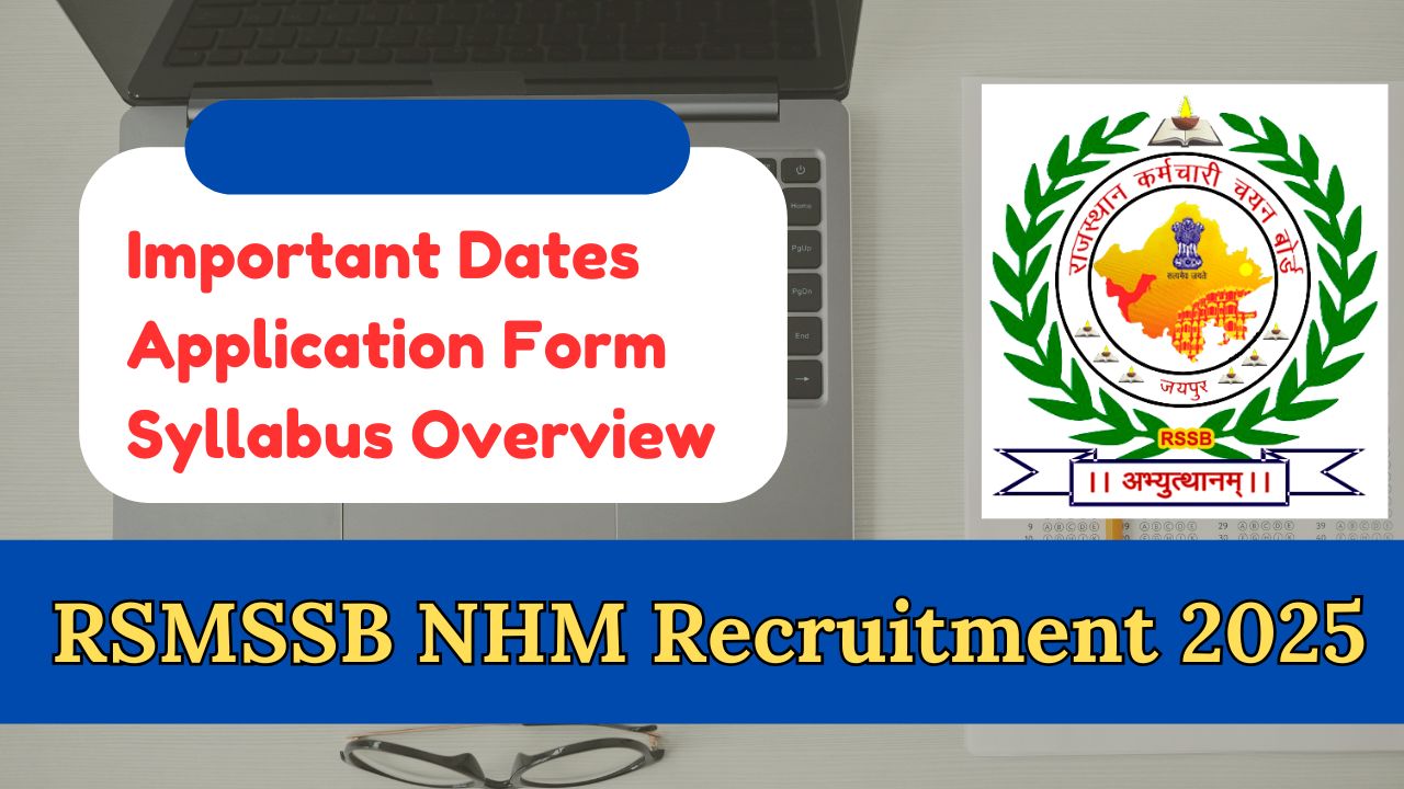 RSMSSB NHM Recruitment 2025 Notification with application dates and vacancy details