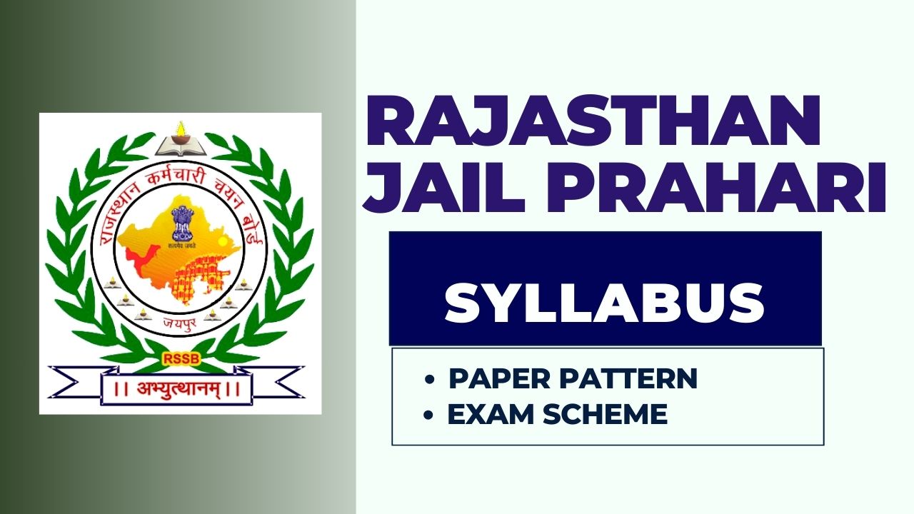 Rajasthan Jail Prahari Syllabus 2025 and exam pattern overview with subject-wise topic