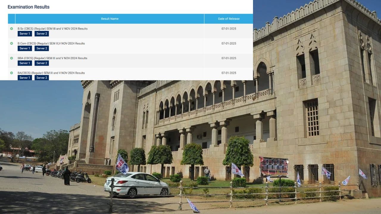 Osmania University Sem 3 and 5 degree results released