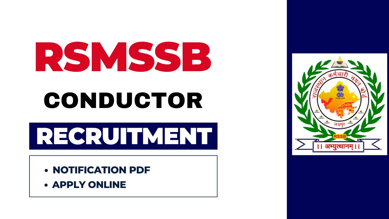 RSMSSB Conductor Recruitment 2025 announced for 500 vacancies, apply online now