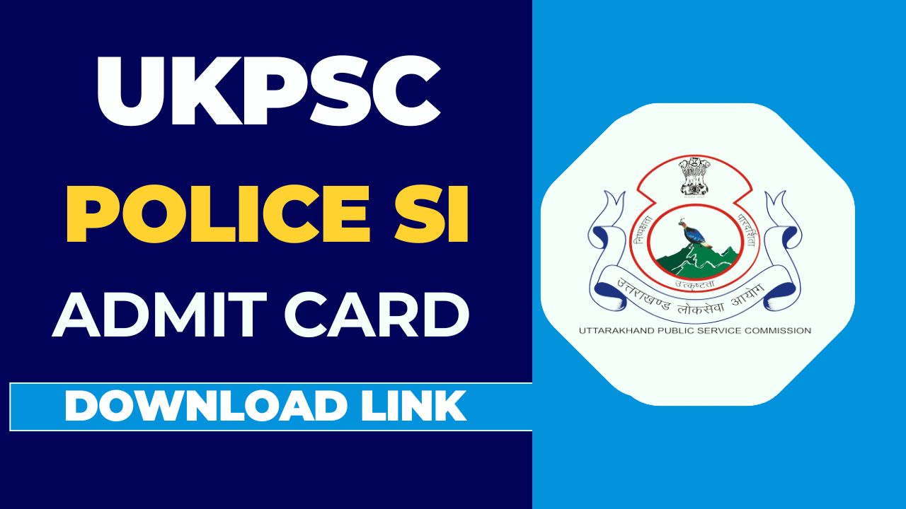 UKPSC SI Admit Card 2025 displayed on a computer screen with the official website open for downloading.