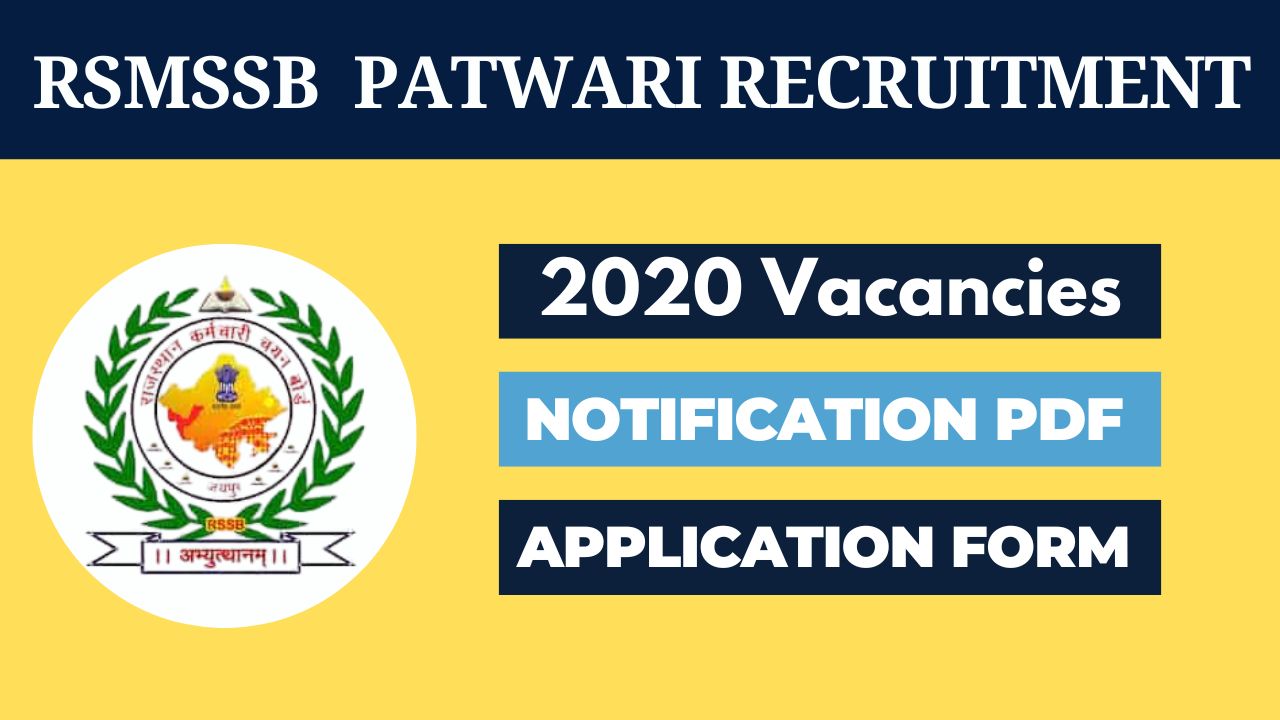 RSMSSB Rajasthan Patwari Recruitment 2025